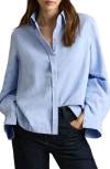 Reiss Ali Oversized Button-down Shirt In Blue