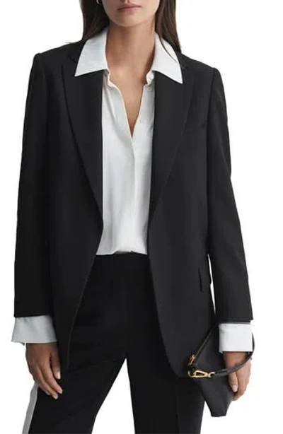 Reiss Alia Oversize Notch Lapel Blazer In Black