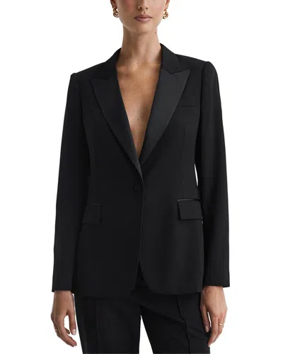 Reiss Alia Wool-blend Blazer In Black
