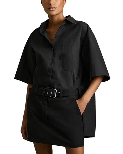 Reiss Alice Mixed Media Dress In Black