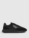 Reiss All Black Leather Suede Running Trainers