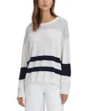 Reiss Allegra Crew-neck Stripe Wool And Cashmere-blend Jumper In White