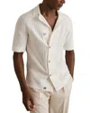 Reiss Alphonso Regular Fit Ribbed Knit Cuban Shirt In White