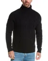 Reiss Navy Alston Cable Knitted Roll Neck Jumper In Blue