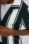 Reiss Kids' Alton - Green/white Senior Ribbed Cuban Collar Shirt, Uk 11-12 Yrs
