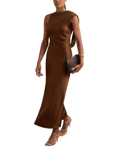 Reiss Alula Fitted Dress In Brown
