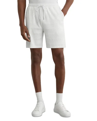 Reiss Alvo Drawstring Textured Shorts In White