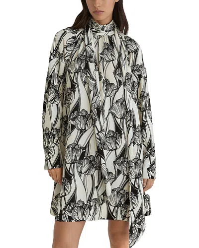 Reiss Alwen Scarf Tie Swing Dress In White
