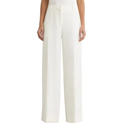 Reiss Alyx Linen Blend Wide Leg Trousers In White