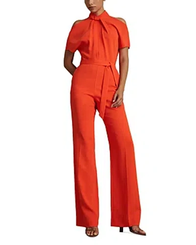 Reiss Amari Cold Shoulder Jumpsuit In Orange