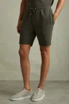 Reiss Green Smoke Amarillo Textured Drawstring Shorts In Green Smoke
