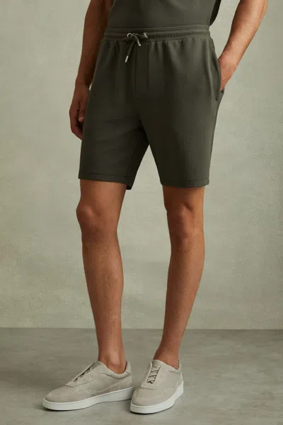 Reiss Green Smoke Amarillo Textured Drawstring Shorts