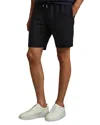 Reiss Maline Drawstring Textured Shorts In Navy