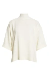 Reiss Ivory Oversized Rib Neck T-shirt In Ivory