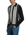 Reiss Ambient Stripe Zip Cardigan In Multi