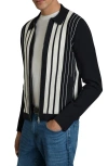 Reiss Ambient Stripe Zip Cardigan In Multi