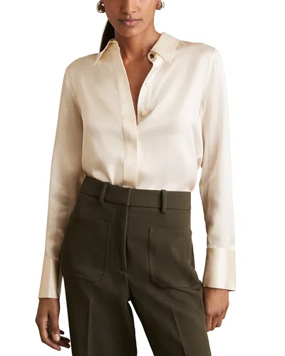 Reiss Ameira Silk Shirt In White