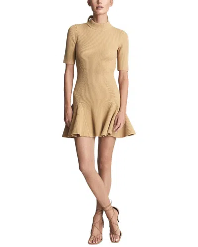Reiss Amelia Knitted Flippy Dress In Brown