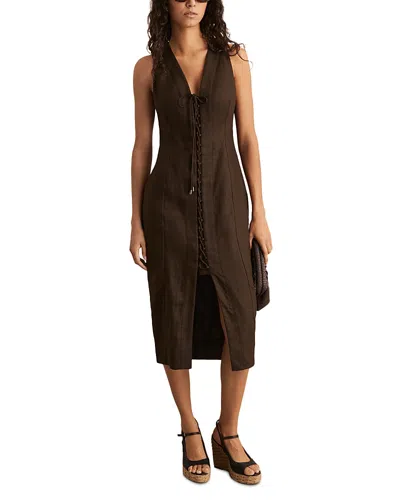 Reiss Amelia Lattice Tie Front Dress