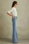 Reiss Ameria Wide-leg Mid-rise Stretch-denim Jeans In Light Blue