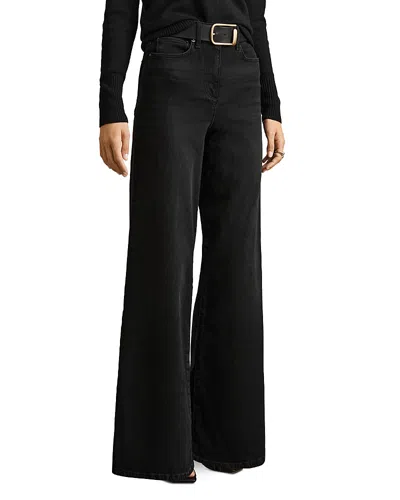 Reiss Ameria Wide Leg Jeans In Black