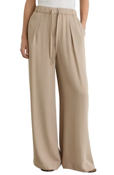Reiss Amiee Wide Leg Drawstring Trousers In Neutral