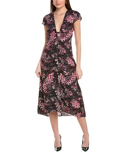 Reiss Amira Animal Print Midi Dress In Black