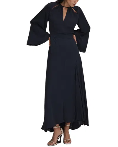 REISS REISS ANDRA FLUTED SLEEVE MIDI DRESS