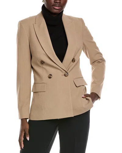 Reiss Andrea Db Breasted Blazer In Brown