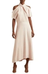 Reiss Andressa Cold Shoulder Midi Dress In Beige