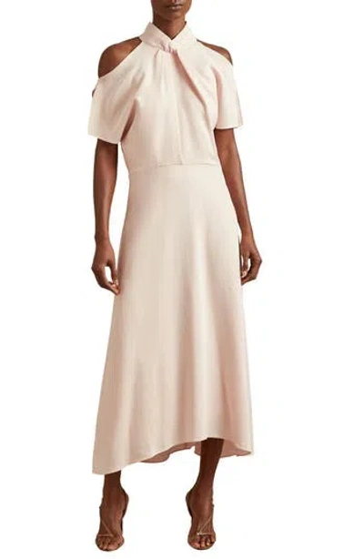 Reiss Andressa Cold Shoulder Midi Dress In Beige