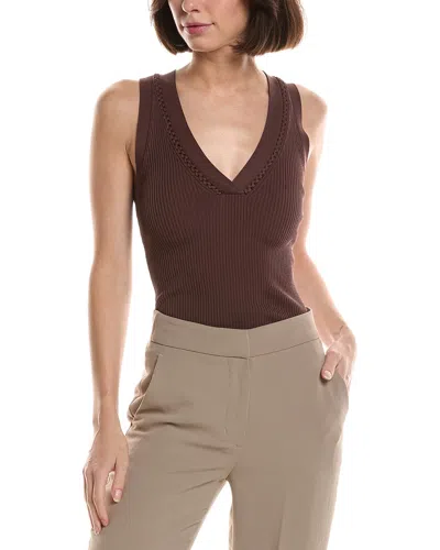 Reiss Anette Knit Top In Gray