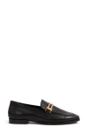 Reiss Womens Black Angela Hardware-embellished Leather Loafers In Black