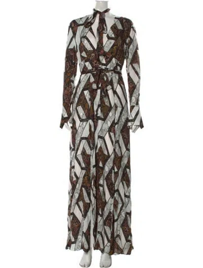 Pre-owned Reiss Animal Print Long Dress W/ Tags In Multi