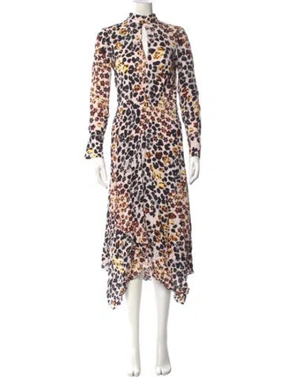 Pre-owned Reiss Animal Print Midi Length Dress In Multi