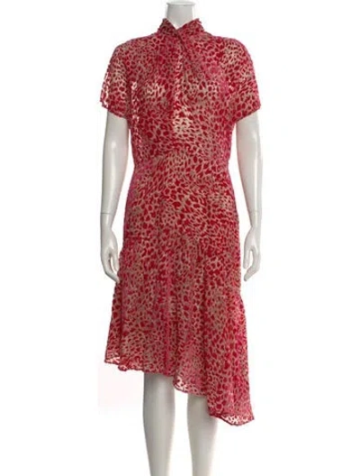 Pre-owned Reiss Animal Print Midi Length Dress In Multi