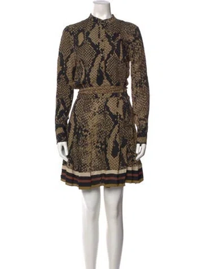 Pre-owned Reiss Animal Print Mini Dress In Multi