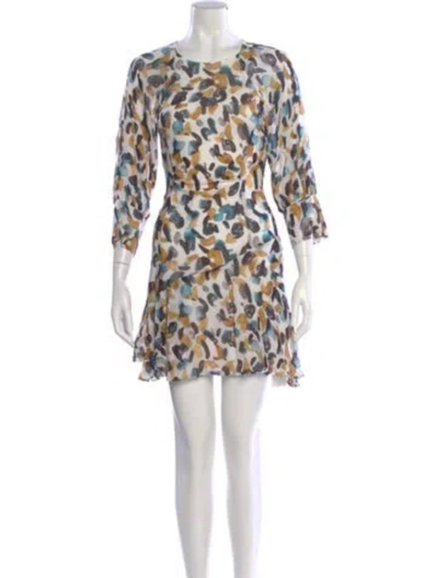 Pre-owned Reiss Animal Print Mini Dress In Multi