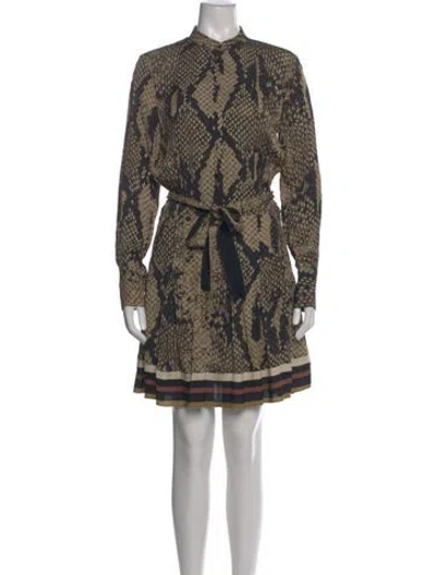 Pre-owned Reiss Animal Print Mini Dress In Multi
