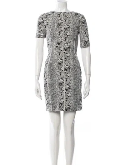 Pre-owned Reiss Animal Print Mini Dress In White