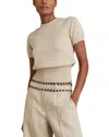 Reiss Womens Anita Short-sleeve Cotton And Wool-blend Top Neutral In Neutral
