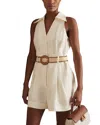 Reiss Womens Anjie Sleeveless Linen Playsuit Cream In Cream