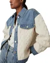 Reiss Anna Mixed Media Denim Jacket