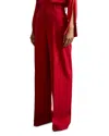 Reiss Red Petite Wool Blend Wide Leg Tux Trousers In Red
