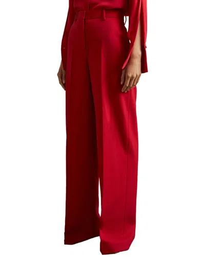 Reiss Anna Tux Wide Leg Wool-blend Trouser In Red