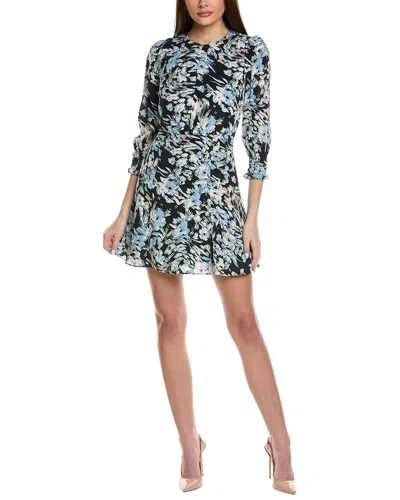 Reiss Annie Floral Flippy Dress In Blue