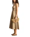 Reiss Womens Khaki Anouk Sleeveless Cotton Midi Dress
