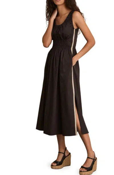 Reiss Anouk Side Stripe Smock Waist Cotton Dress