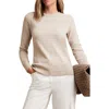 Reiss Anya Pointelle Accent Crewneck Sweater In Neutral