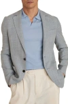 Reiss Soft Blue Slim Fit Single Breasted Blazer With Cotton In Red